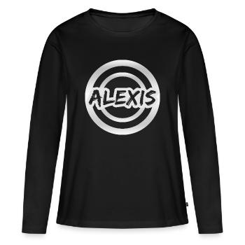 Cadeau pour Alexis - T-shirt manches longues Premium bio Femme - noir - Devant - Julia (174cm)