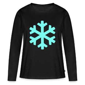 Cristal de neige bleu glace - T-shirt manches longues Premium bio Femme - noir - Devant - Julia (174cm)