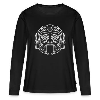 Calendrier maya aztèque Inca - T-shirt manches longues Premium bio Femme - noir - Devant - Julia (174cm)