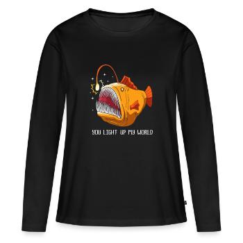 Frogfish - Women's Premium Organic Long Sleeve Shirt - black - Front - Julia (174cm)