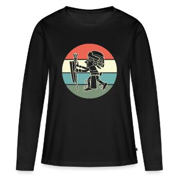 Inca du calendrier maya aztèque - T-shirt manches longues Premium bio Femme - noir - Devant - Julia (174cm)