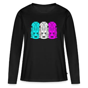 Calendrier maya aztèque Inca - T-shirt manches longues Premium bio Femme - noir - Devant - Julia (174cm)
