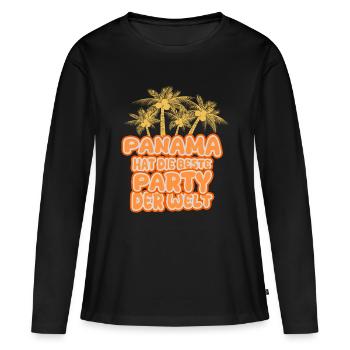 Panama - T-shirt manches longues Premium bio Femme - noir - Devant - Julia (174cm)