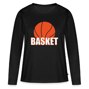 Basketball / Basketball / Basktet-Ball / Sport - Frauen Premium Bio Langarmshirt - Schwarz - Vorne - Julia (174cm)