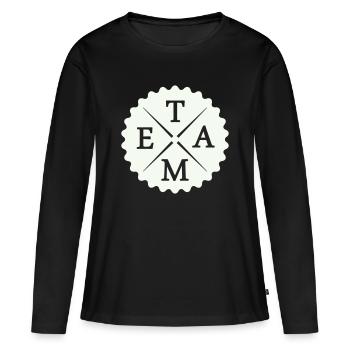 Équipe - T-shirt manches longues Premium bio Femme - noir - Devant - Julia (174cm)