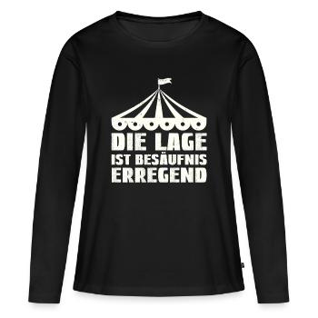 La situation est l’ivresse - T-shirt manches longues Premium bio Femme - noir - Devant - Julia (174cm)