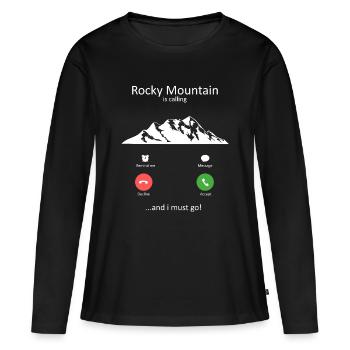Rocky Mountain m’appelle et je dois partir - T-shirt manches longues Premium bio Femme - noir - Devant - Julia (174cm)