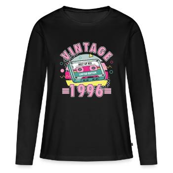 30th Birthday Vintage 1996 90s Retro Style Ladies - Women's Premium Organic Long Sleeve Shirt - black - Front - Julia (174cm)