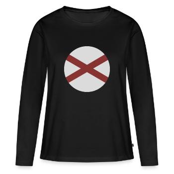 Drapeau rond de l’Alabama - T-shirt manches longues Premium bio Femme - noir - Devant - Julia (174cm)