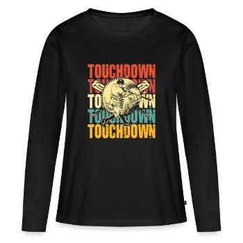 Touchdown Baseball Fusion - T-shirt manches longues Premium bio Femme - noir - Devant - Julia (174cm)