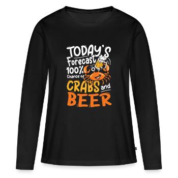 Conception de prédiction pour crabes et bières - T-shirt manches longues Premium bio Femme - noir - Devant - Julia (174cm)