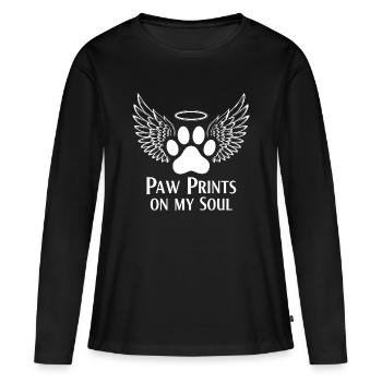 Pug Dog Nuage Ailes d’Ange Adieu Deuil - T-shirt manches longues Premium bio Femme - noir - Devant - Julia (174cm)