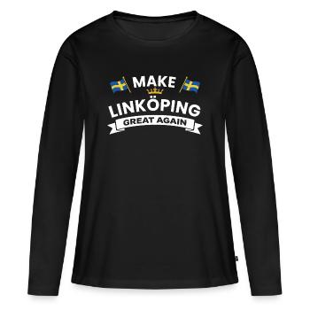 Linköping Une cohésion plus forte - T-shirt manches longues Premium bio Femme - noir - Devant - Julia (174cm)
