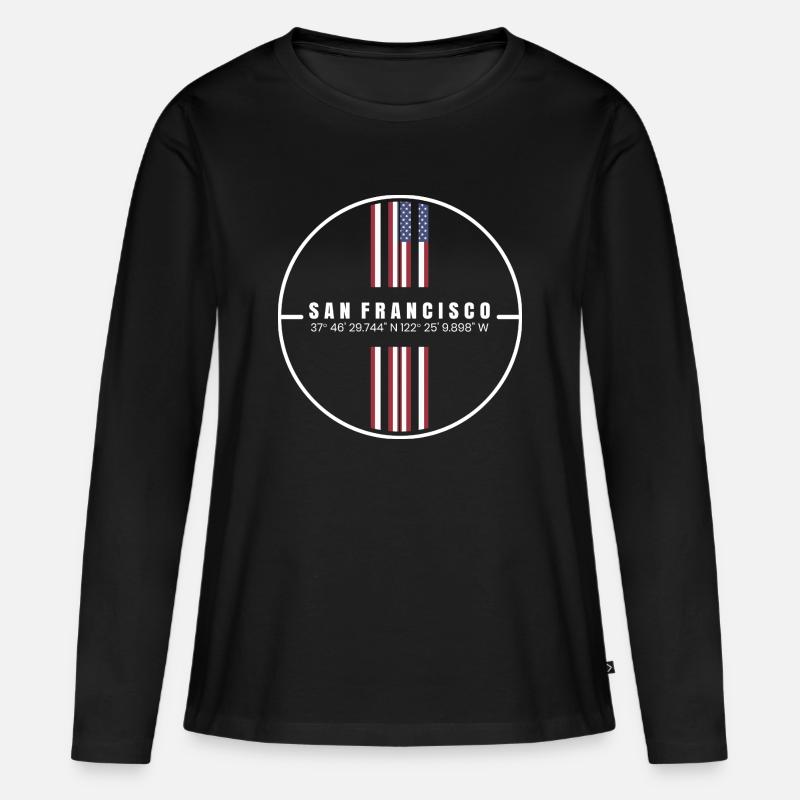 San Francisco Coordinates - Women's Premium Organic Long Sleeve Shirt - black