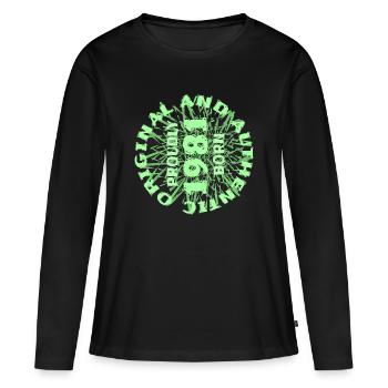 Freizeit 1981 - Frauen Premium Bio Langarmshirt - Schwarz - Vorne - Julia (174cm)