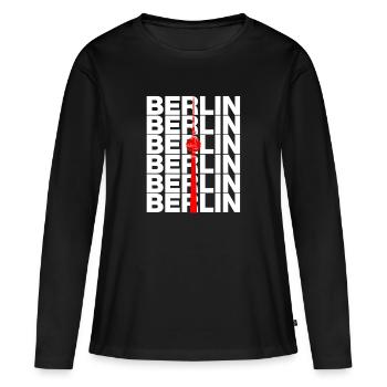TOUR DE TÉLÉVISION DE BERLIN, ALEX POINT DE REPÈRE DIT EST BERLIN - T-shirt manches longues Premium bio Femme - noir - Devant - Julia (174cm)