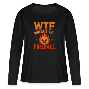 C’est quoi ce truc : Où est l’humour de la boule de feu - T-shirt manches longues Premium bio Femme - noir - Devant - Julia (174cm)