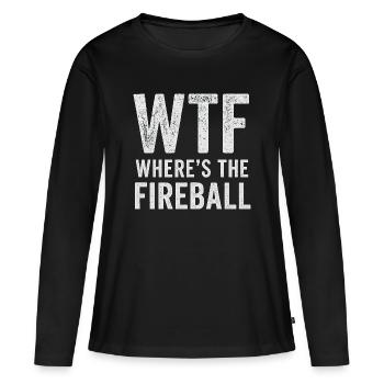 C’est quoi ce truc : Où est l’humour de la boule de feu - T-shirt manches longues Premium bio Femme - noir - Devant - Julia (174cm)