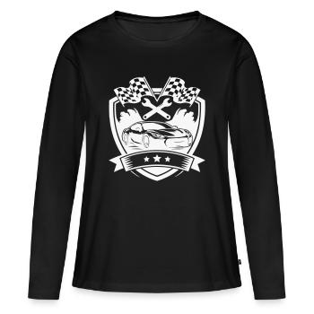 Auto KFZ Shield Logo - Frauen Premium Bio Langarmshirt - Schwarz - Vorne - Julia (174cm)