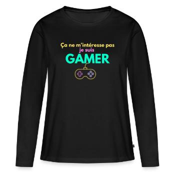 Gamer Attitude – I'm not interested in it - Women's Premium Organic Long Sleeve Shirt - black - Front - Julia (174cm)