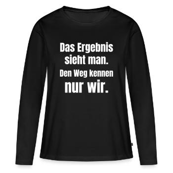 Nous seuls connaissons le chemin vers la remise des diplômes - T-shirt manches longues Premium bio Femme - noir - Devant - Julia (174cm)