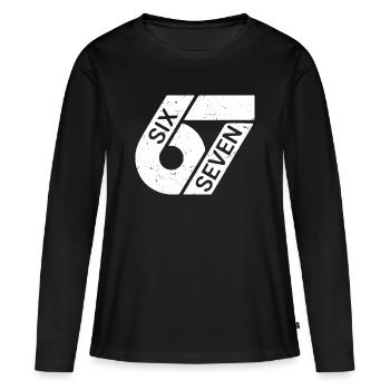 Six Sept Mèmes - T-shirt manches longues Premium bio Femme - noir - Devant - Julia (174cm)