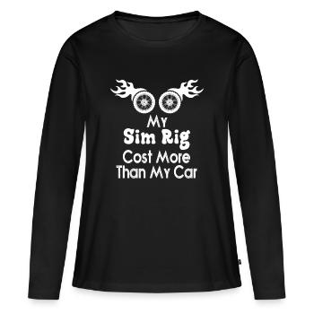 Le Sim Rig coûte plus cher que ma voiture - T-shirt manches longues Premium bio Femme - noir - Devant - Julia (174cm)