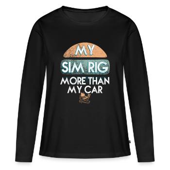 Mon Sim Rig Plus Que ma Voiture - T-shirt manches longues Premium bio Femme - noir - Devant - Julia (174cm)