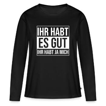 Tu as bien joué, tu m’as eu - T-shirt manches longues Premium bio Femme - noir - Devant - Julia (174cm)