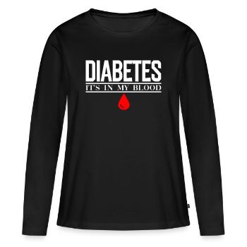 Diabetes-Blutlinienabfall-Grafik - Frauen Premium Bio Langarmshirt - Schwarz - Vorne - Julia (174cm)