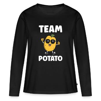 Team Potato Wacky Cartoon - Women's Premium Organic Long Sleeve Shirt - black - Front - Julia (174cm)