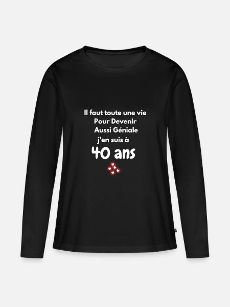 Ich bin 40 Jahre alt - Frauen Premium Bio Langarmshirt - Schwarz