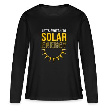 Énergie renouvelable pour cellules solaires photovoltaïques - T-shirt manches longues Premium bio Femme - noir - Devant - Julia (174cm)