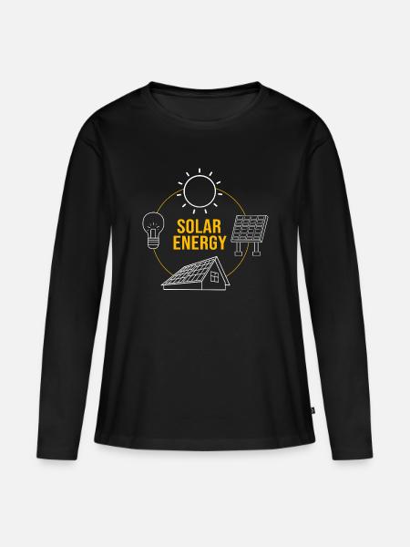 Solarzellen Sonnenenergie Erneuerbare Energien - Frauen Premium Bio Langarmshirt - Schwarz