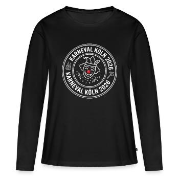 Cologne Carnival 2026 – Official Jester's Seal - Women's Premium Organic Long Sleeve Shirt - black - Front - Julia (174cm)