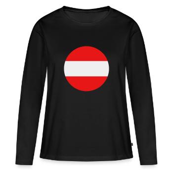 Drapeau rond de l’Autriche - T-shirt manches longues Premium bio Femme - noir - Devant - Julia (174cm)
