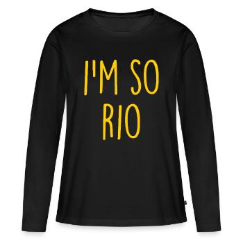 Rio de Janeiro, Brésil - T-shirt manches longues Premium bio Femme - noir - Devant - Julia (174cm)
