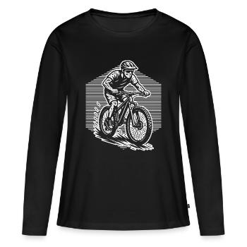 Love VTT Look clair pour le VTT - T-shirt manches longues Premium bio Femme - noir - Devant - Julia (174cm)