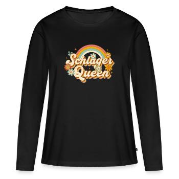 Schlager Queen 70s Party - Women's Premium Organic Long Sleeve Shirt - black - Front - Julia (174cm)