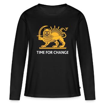 Lejon Solförändring - Ekologisk långärmad premium-T-shirt dam - svart - Fram - Julia (174cm)