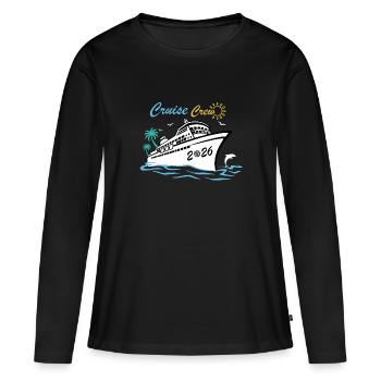Passende Freunde der Kreuzfahrtcrew - Frauen Premium Bio Langarmshirt - Schwarz - Vorne - Julia (174cm)