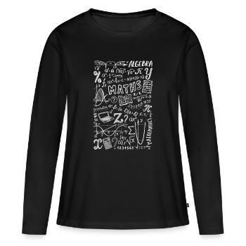 Les mathématiques en algèbre - T-shirt manches longues Premium bio Femme - noir - Devant - Julia (174cm)