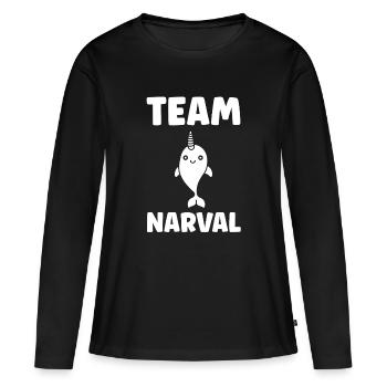 narval - T-shirt manches longues Premium bio Femme - noir - Devant - Julia (174cm)