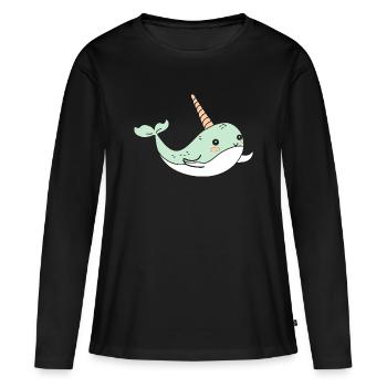 narval - T-shirt manches longues Premium bio Femme - noir - Devant - Julia (174cm)
