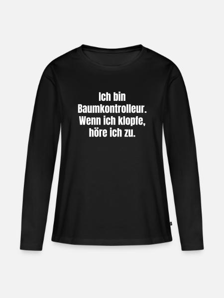 Tree Inspector Slogan Shirt - Women's Premium Organic Long Sleeve Shirt - black