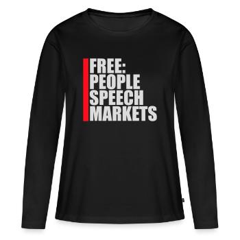 Marché de la liberté d’expression Peuple Libertarian Freedom Logo - T-shirt manches longues Premium bio Femme - noir - Devant - Julia (174cm)