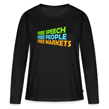 Marché de la liberté d’expression Peuple Libertarian Freedom Logo - T-shirt manches longues Premium bio Femme - noir - Devant - Julia (174cm)