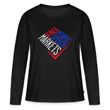 Marché de la liberté d’expression Peuple Libertarian Freedom Logo - T-shirt manches longues Premium bio Femme - noir - Devant - Julia (174cm)