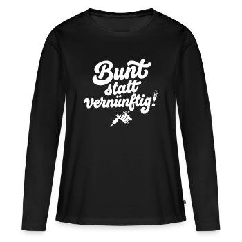 Coloré plutôt que sensé - T-shirt manches longues Premium bio Femme - noir - Devant - Julia (174cm)