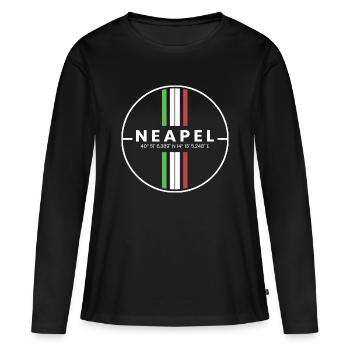 Coordonnées de Naples - T-shirt manches longues Premium bio Femme - noir - Devant - Julia (174cm)